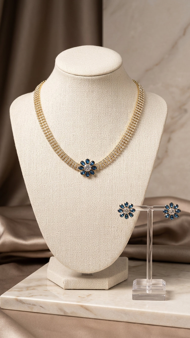 Elegant Multicolor Floral Imitation Jewelry Set