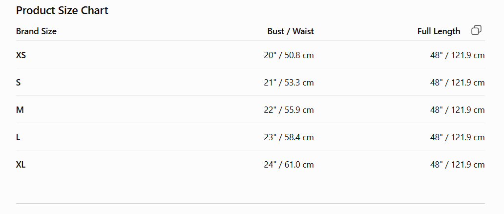 Size Chart