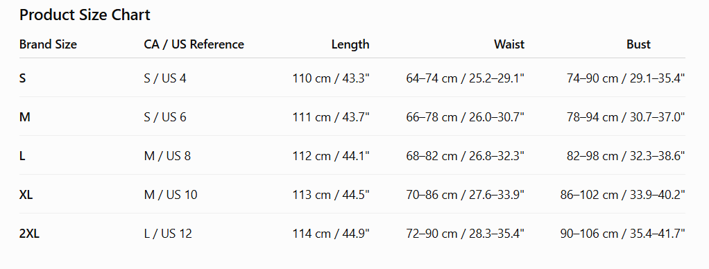 Size Chart