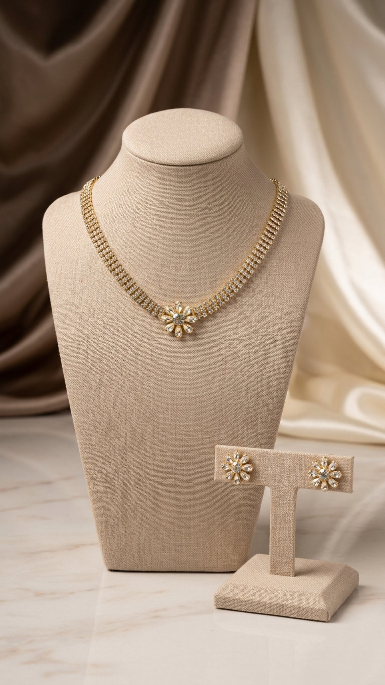 Elegant Multicolor Floral Imitation Jewelry Set