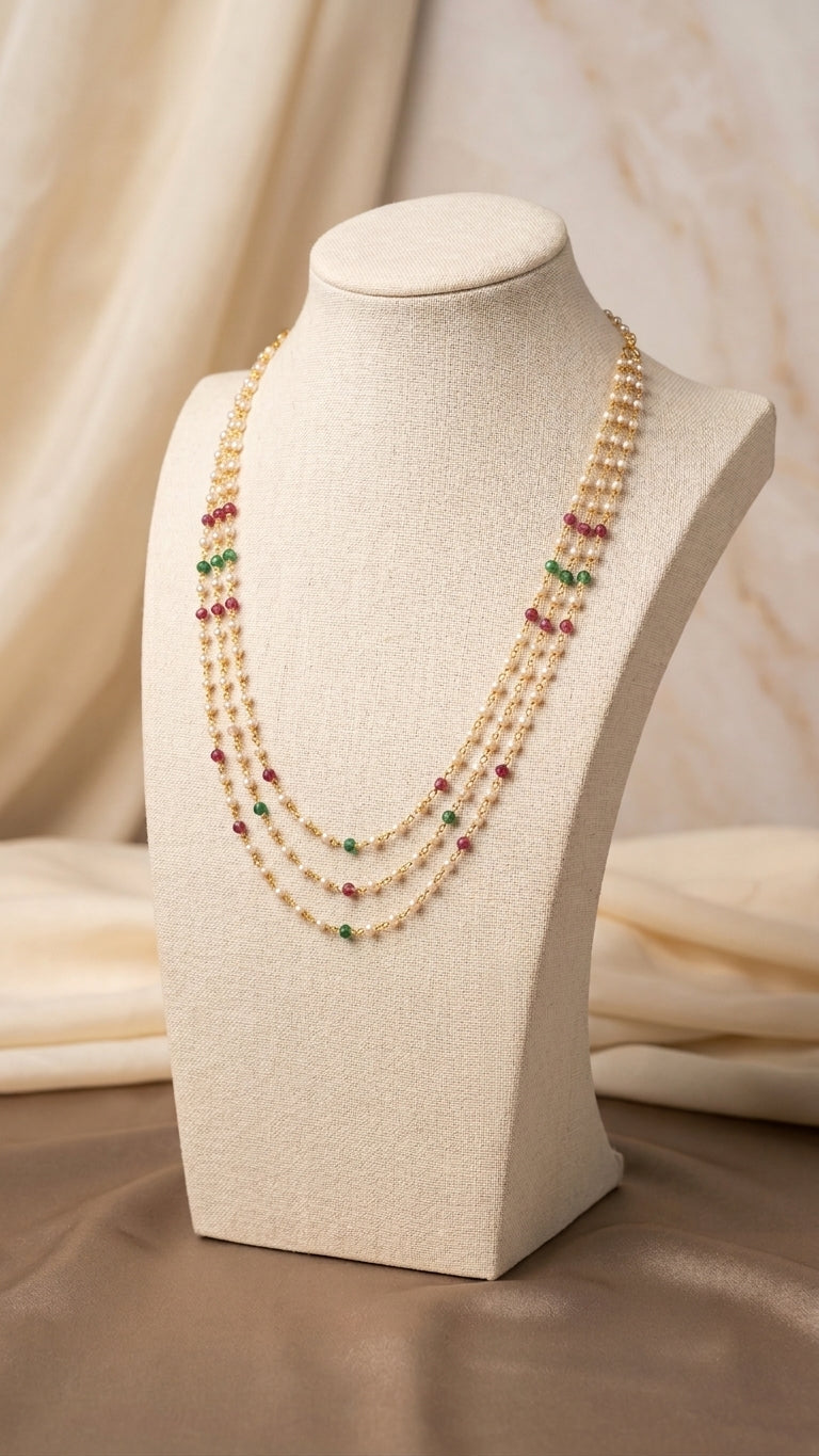Multicolor Beaded Layered Necklace - Imitation Jewelry