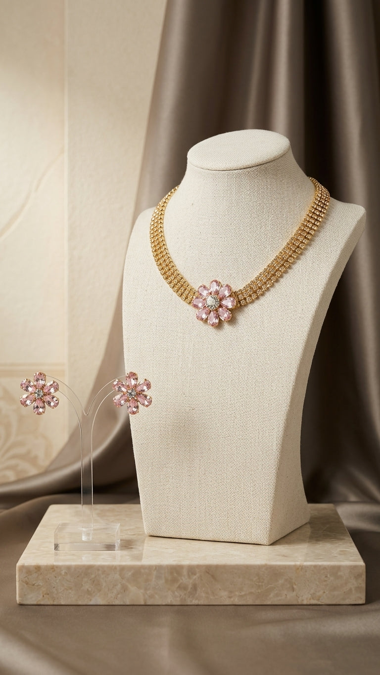 Elegant Multicolor Floral Imitation Jewelry Set